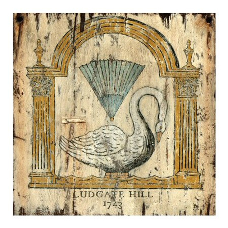 Custom Swan 1743 Ludgate Hill London Vintage Style Wooden Sign