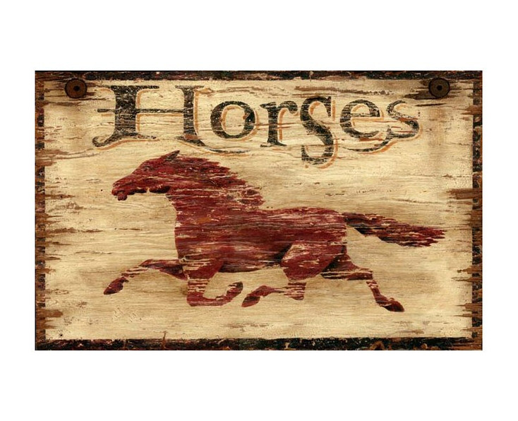 Custom Horses Vintage Style Wooden Sign