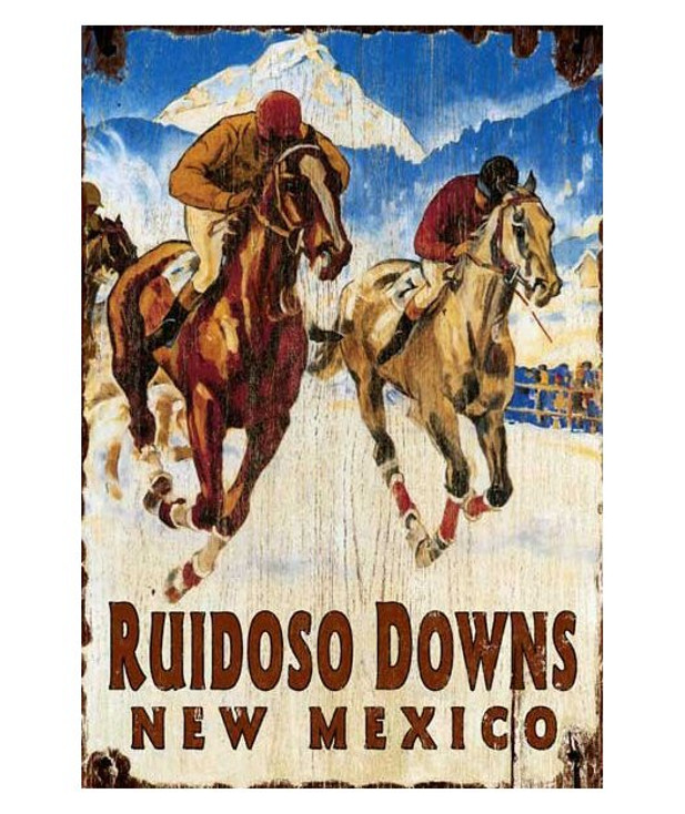 Custom Ruidoso Downs Horse Racing Vintage Style Wooden Sign