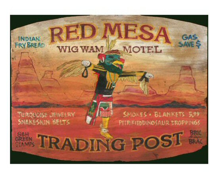 Custom Red Mesa Wig Wam Motel Vintage Style Wooden Sign