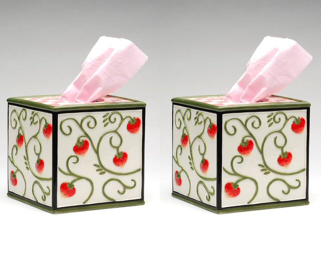 Strawberry Tissue Box Holder, Set of 2