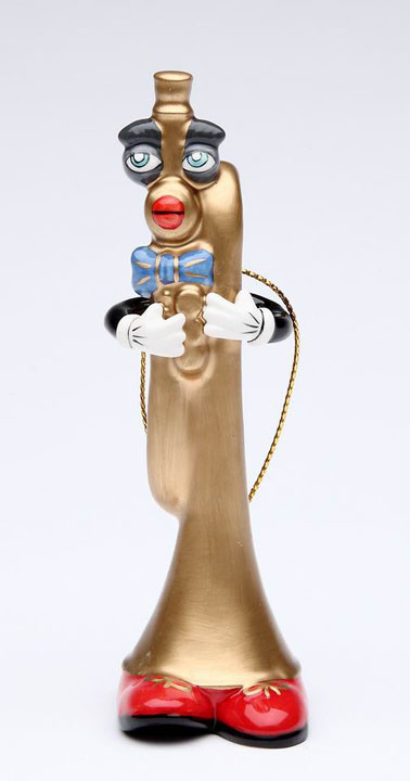 Musical Muse Trumpet Christmas Tree Ornaments by Ed Sussman, Set of 4