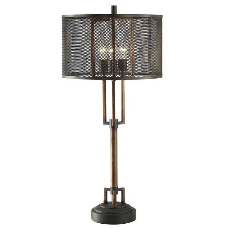 Winchester Metal Table Lamp with Wire Mesh Shade