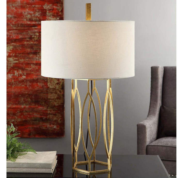 Global Metal Table Lamp with Linen Shade