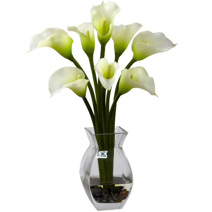 Classic Cream Calla Lily Silk Flower Arrangement