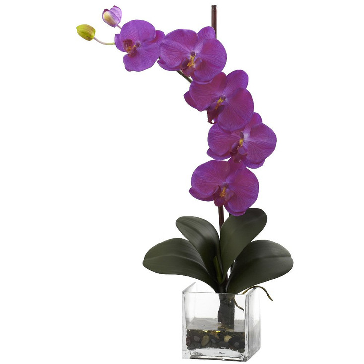 Giant Phalaenopsis Orchid Silk Flower Arrangement with Vase