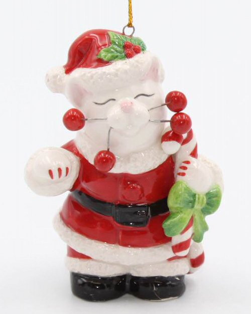 Santa Cat Christmas Tree Ornaments, Set of 4