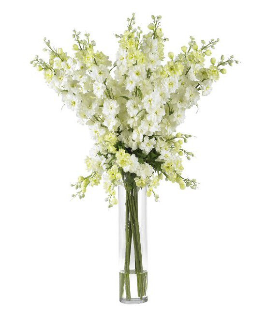Delphinium Silk Flower Arrangement - White