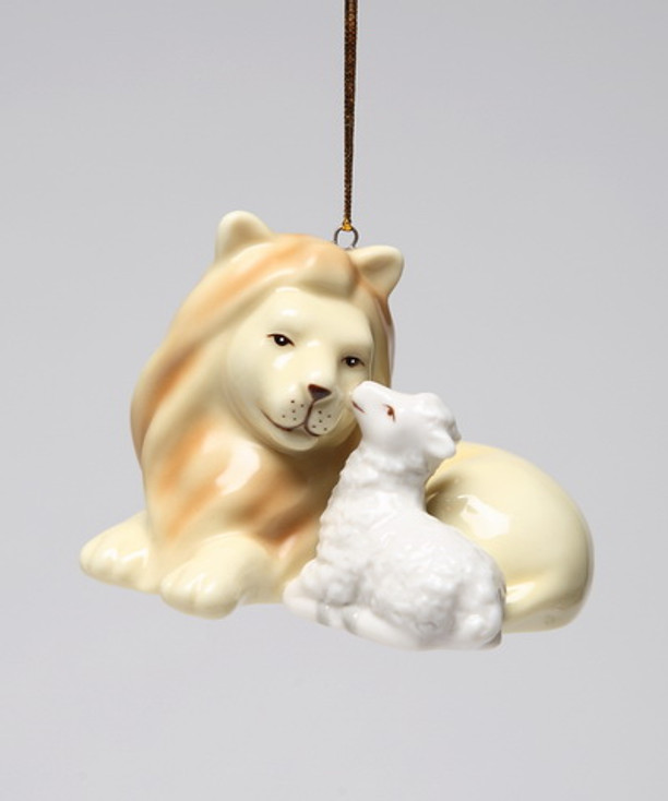 Peace Lion with Lamb Christmas Tree Ornaments, Set of 4