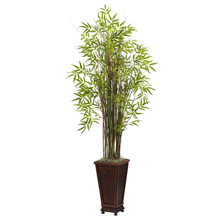 5.5' Grass Bamboo Silk Plant with Decorative Planter