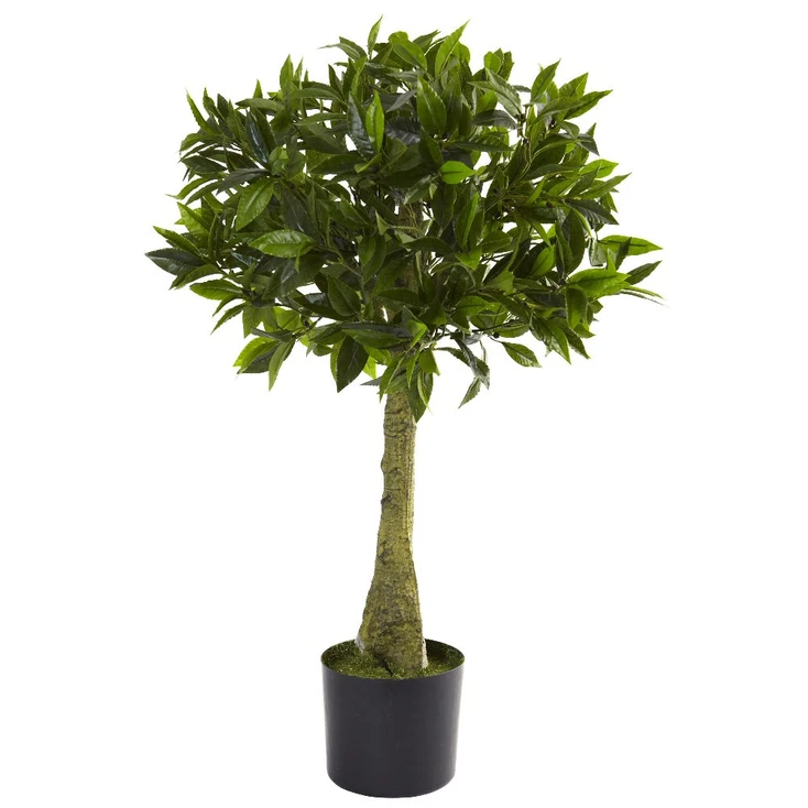 3' Silk Bay Leaf Topiary UV Resistant Indoor Outdoor