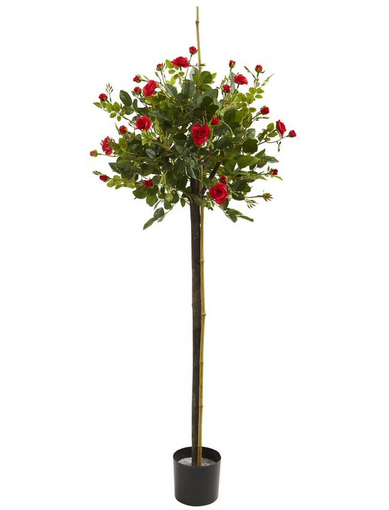 3' Rose Topiary Silk Tree