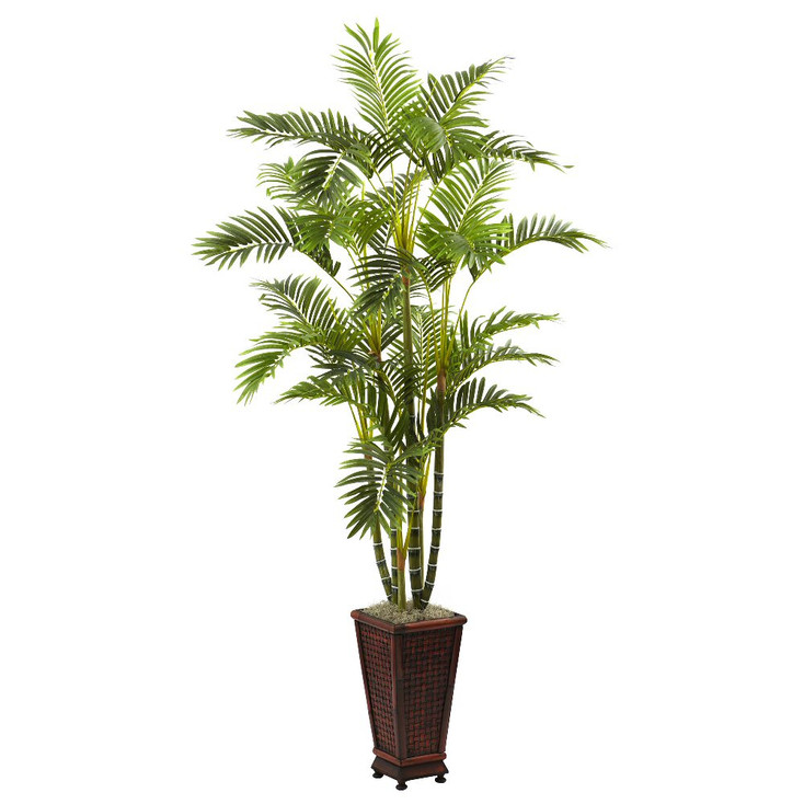 6.5' Areca Silk Tree with Decorative Planter