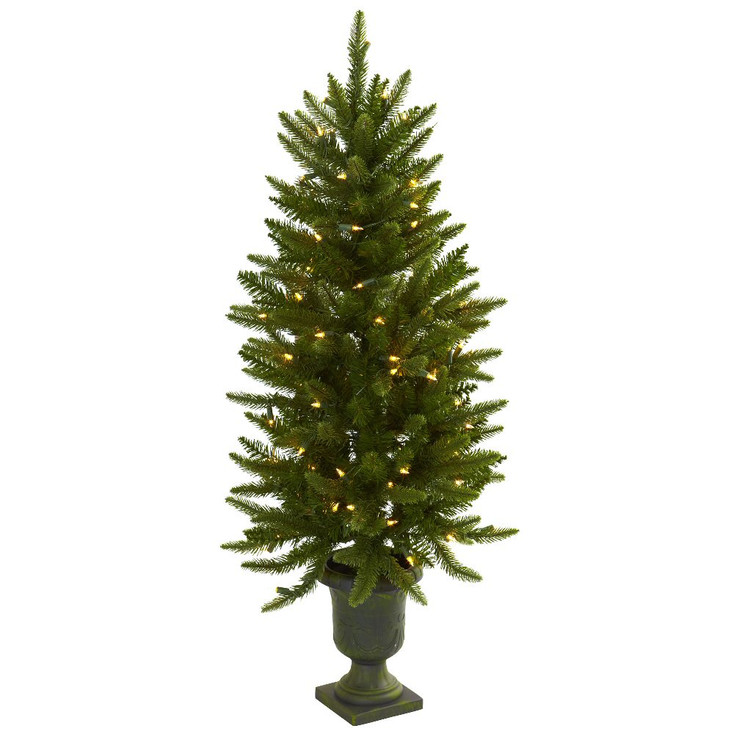 4' Artificial Christmas Tree with Urn & Clear Lights