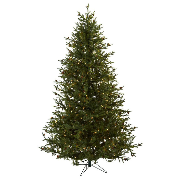 7.5' Classic Pine & Pine Cone Artificial Christmas Tree