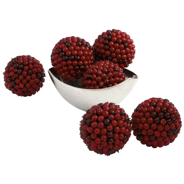 5" Red Berry Balls, Set of 6