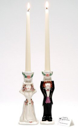 You Light up My Life Taper Candle Holder Pair