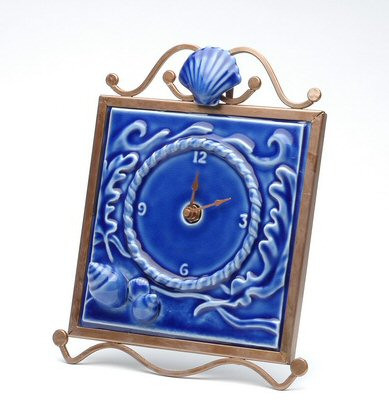 Ocean Wave Clock with Metal Trim
