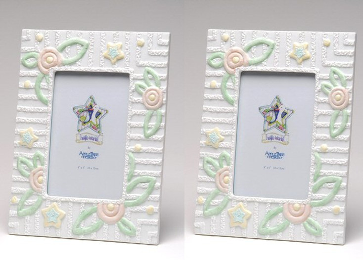 Chenille Porcelain Picture Frame, Set of 2