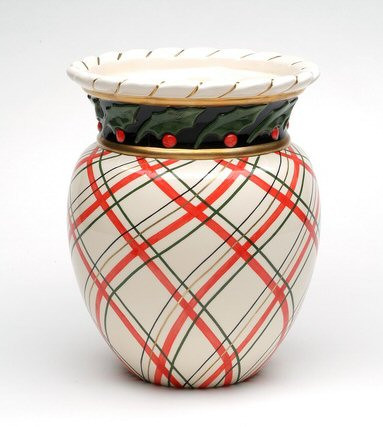 Holly Plaid Bouquet Ceramic Vase