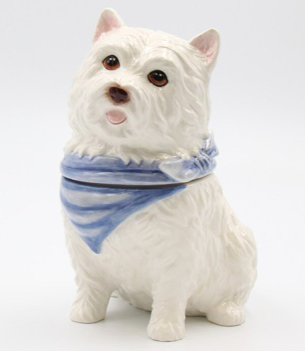 West Terrier Dog Porcelain Cookie Jar