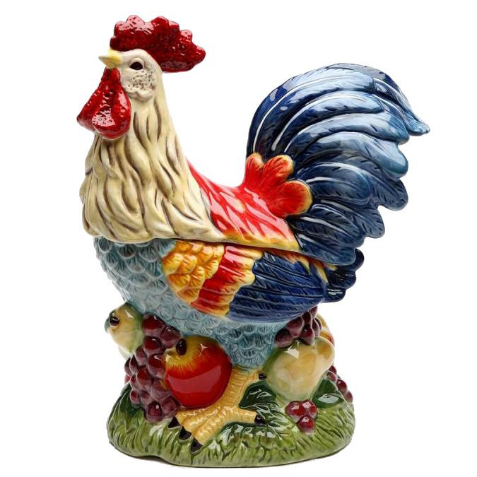 Rooster Bird Ceramic Cookie Jar