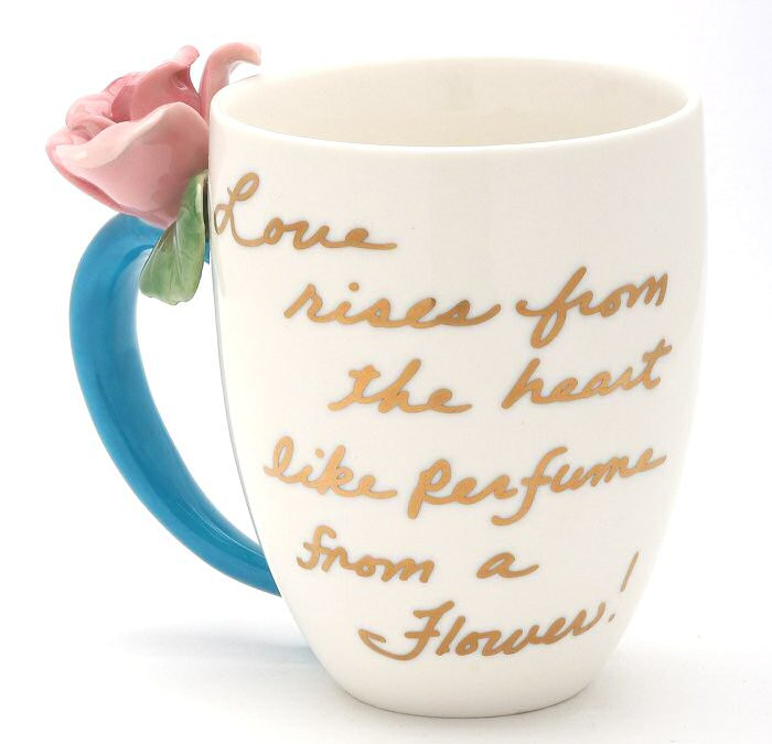 Mauve Rose Coffee Cups, Set of 2