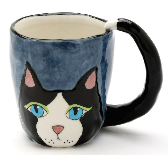 Peekaboo Cat Coffee Mugs, Set of 4