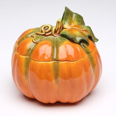 Porcelain Pumpkin Jars, Set of 2