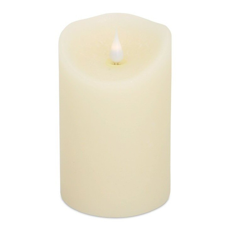 3" x 5.5" Simplux LED Ivory Melted Candles with Moving Flame, Set of 2