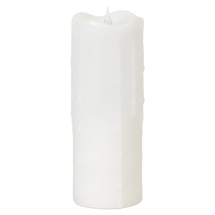 3" x 9" Simplux LED White Dripping Candles with Moving Flame, Set of 2