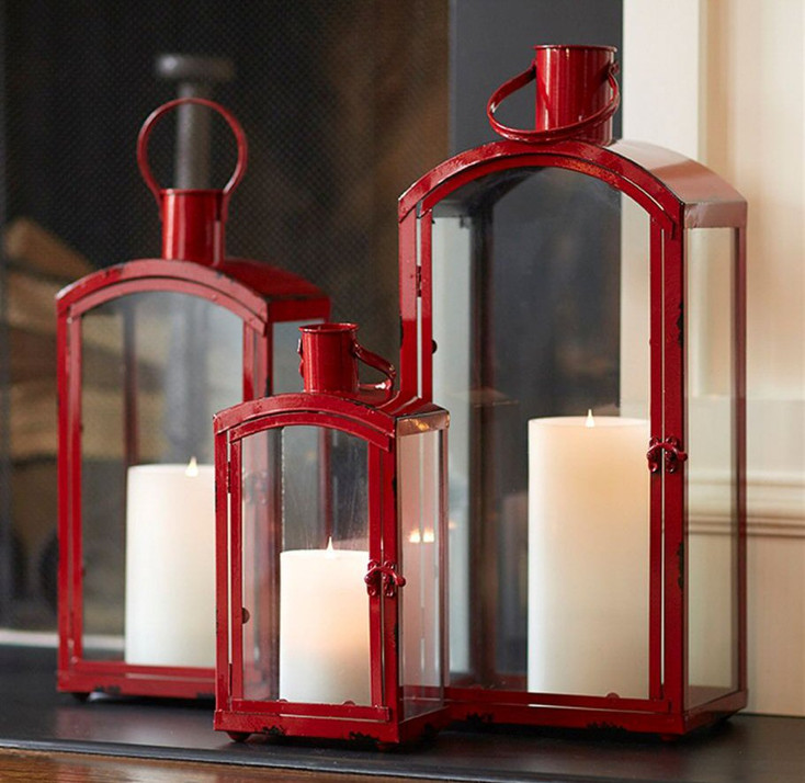 Arched Metal Candle Lanterns Candle Holders, Set of 3