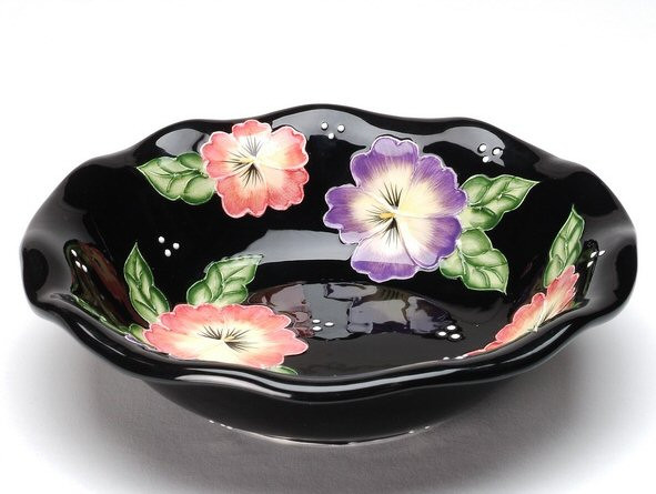 Pansy Flower Soup Bowl, Set of 4