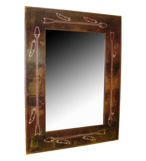 Tribal Lance Metal Wall Mirror