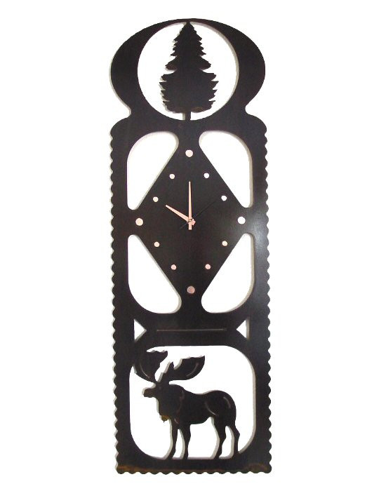 High Country Moose Metal Wall Clock