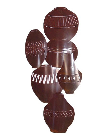 Vertical Pots Metal Wall Art