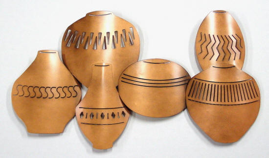 Horizontal Pots Metal Wall Art