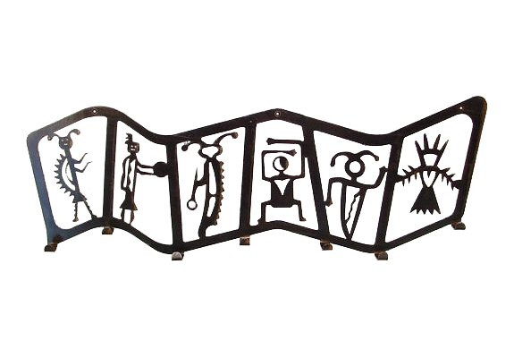 Petroglyph 7 Hook Metal Coat Rack