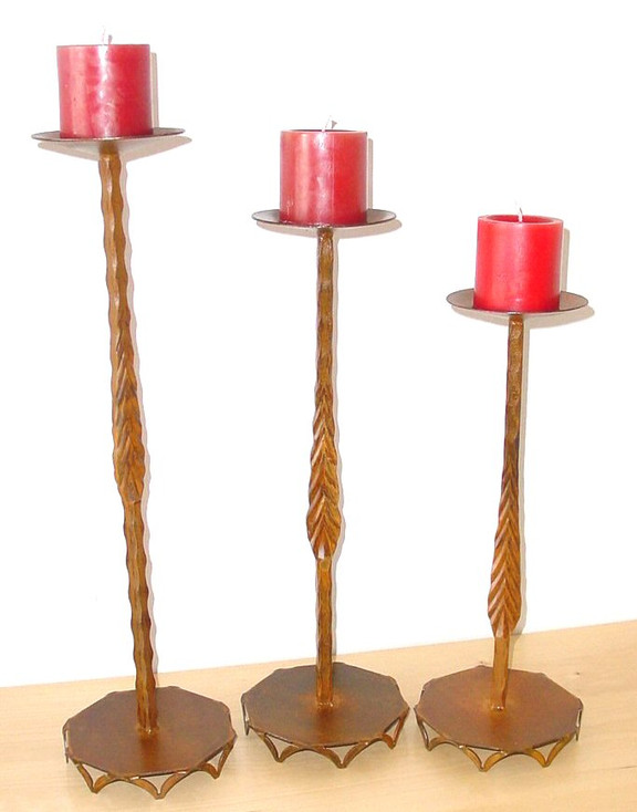 Hacienda Metal Candle Holders, Set of 3