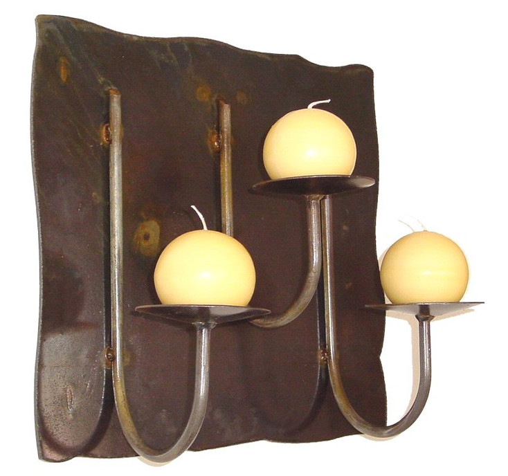 Rincon Panel Wall Metal Candle Holder for Three Candles