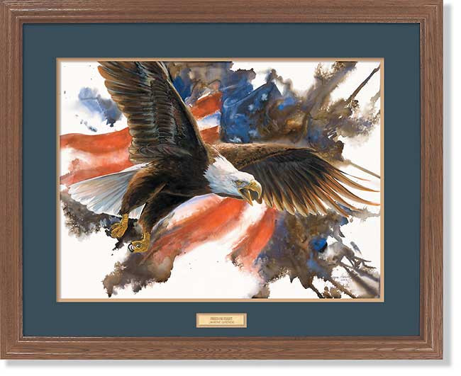 Freedom Flight Bald Eagle Bird Personalized Nameplate Framed Art Print Wall Art