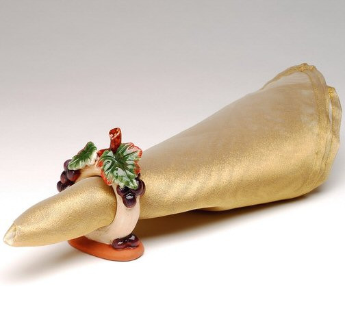 Grape Terra Cotta Napkin Rings, Set of 8