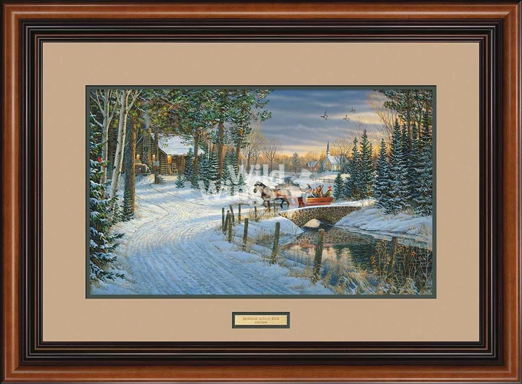 Holiday Sleigh Ride Limited Edition Framed Art Print Wall Art