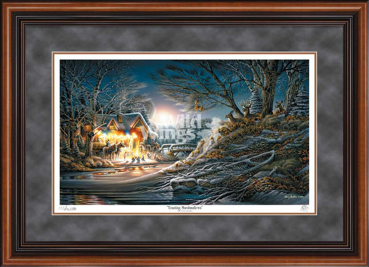Toasting Marshmallows Limited Edition Walnut Framed Art Print Wall Art