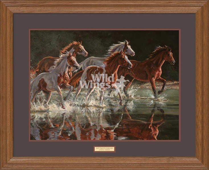 Wet Paints Forever Horses Premium Framed Art Print Wall Art