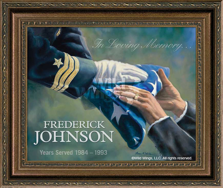 In Loving Memory Navy Personalized Memorial Framed Canvas Art Print Wall Art