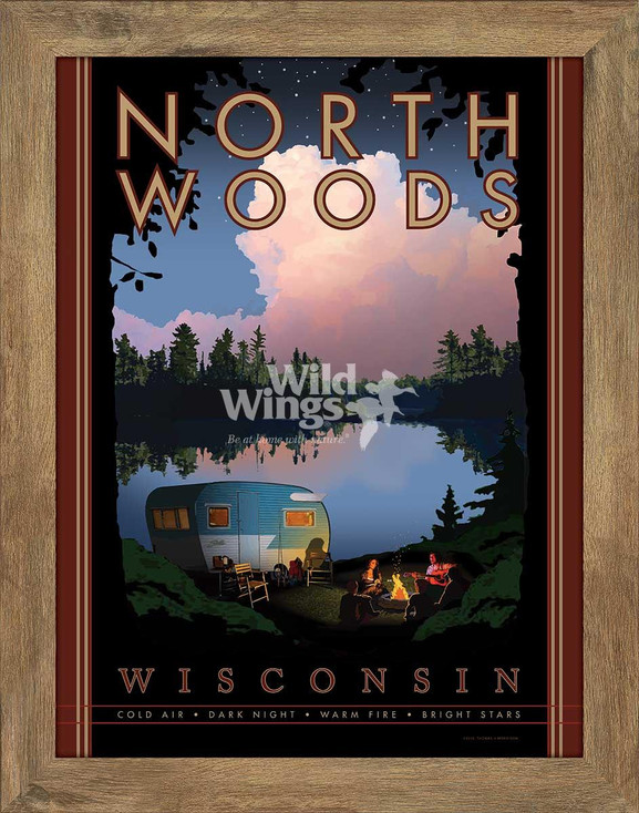 North Woods Wisconsin Framed Poster Art Print Wall Art
