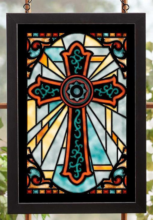 Cross Stained Glass Wall Art