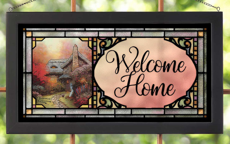 Welcome Home Stained Glass Wall Art