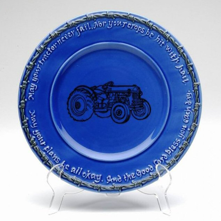 Blue Farm Blessing Tractor Salad Plates, Set of 4